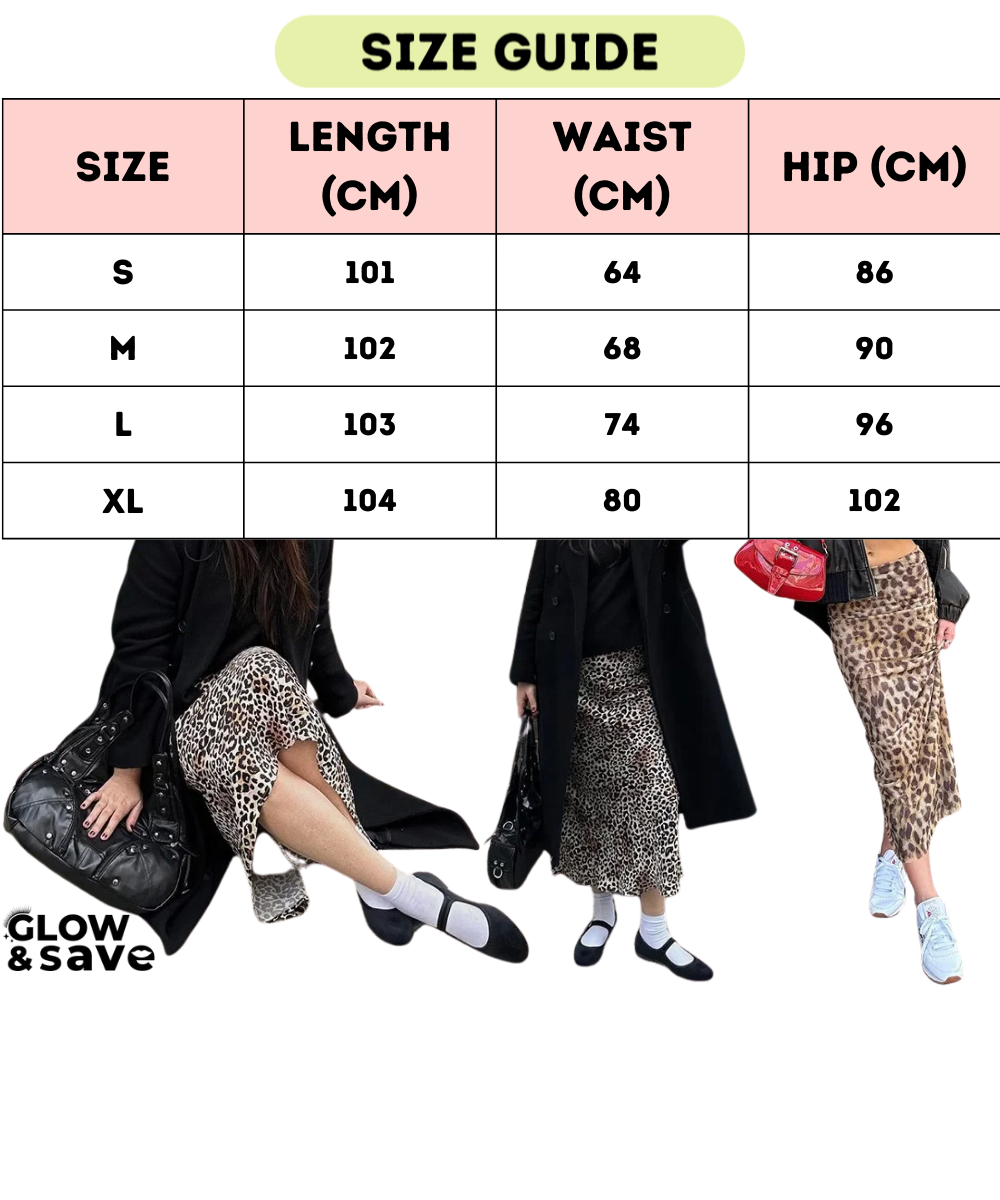 High-Waisted Leopard Design Maxi Skirt - Trendy Casual Stretchy Flared Skirt for Women and Girls