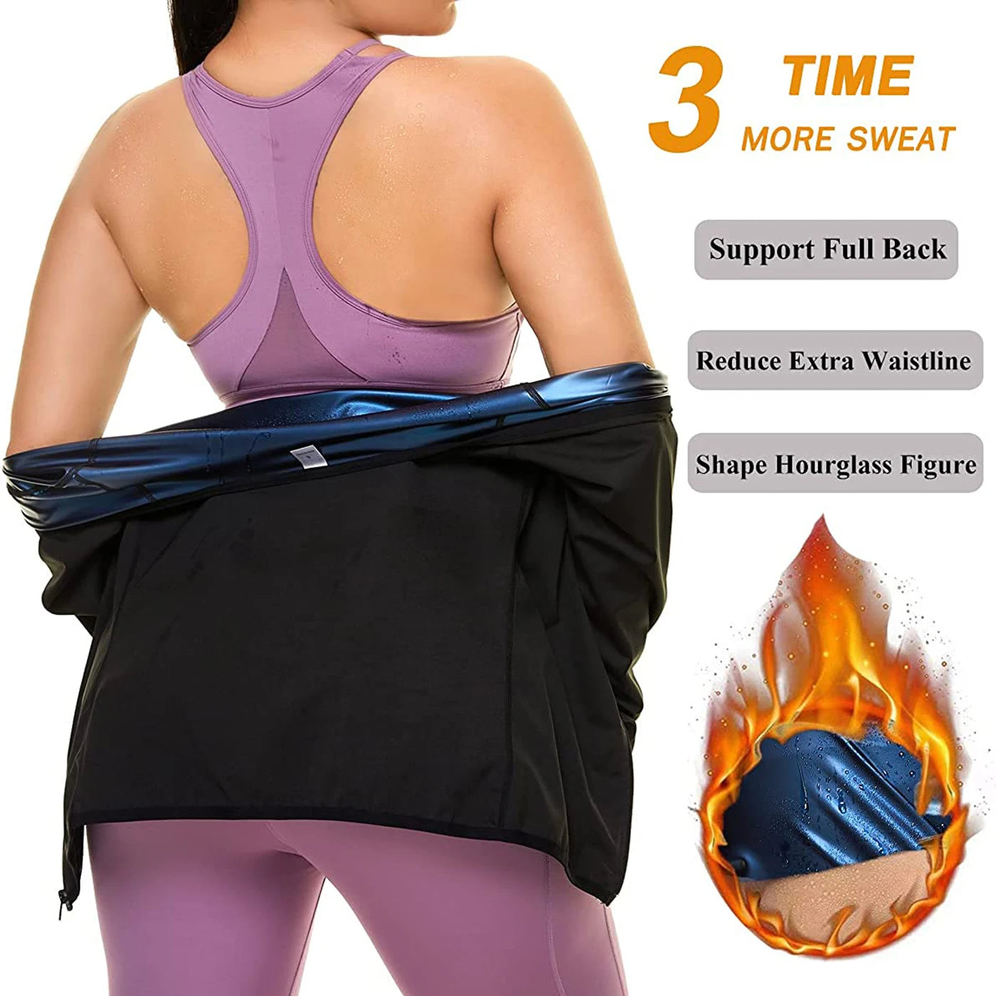 Women's Sauna Waist Trainer - Hourglass Sweat Tank Top Shaper with Zipper