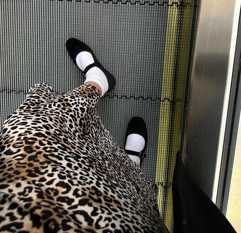 High-Waisted Leopard Design Maxi Skirt - Trendy Casual Stretchy Flared Skirt for Women and Girls