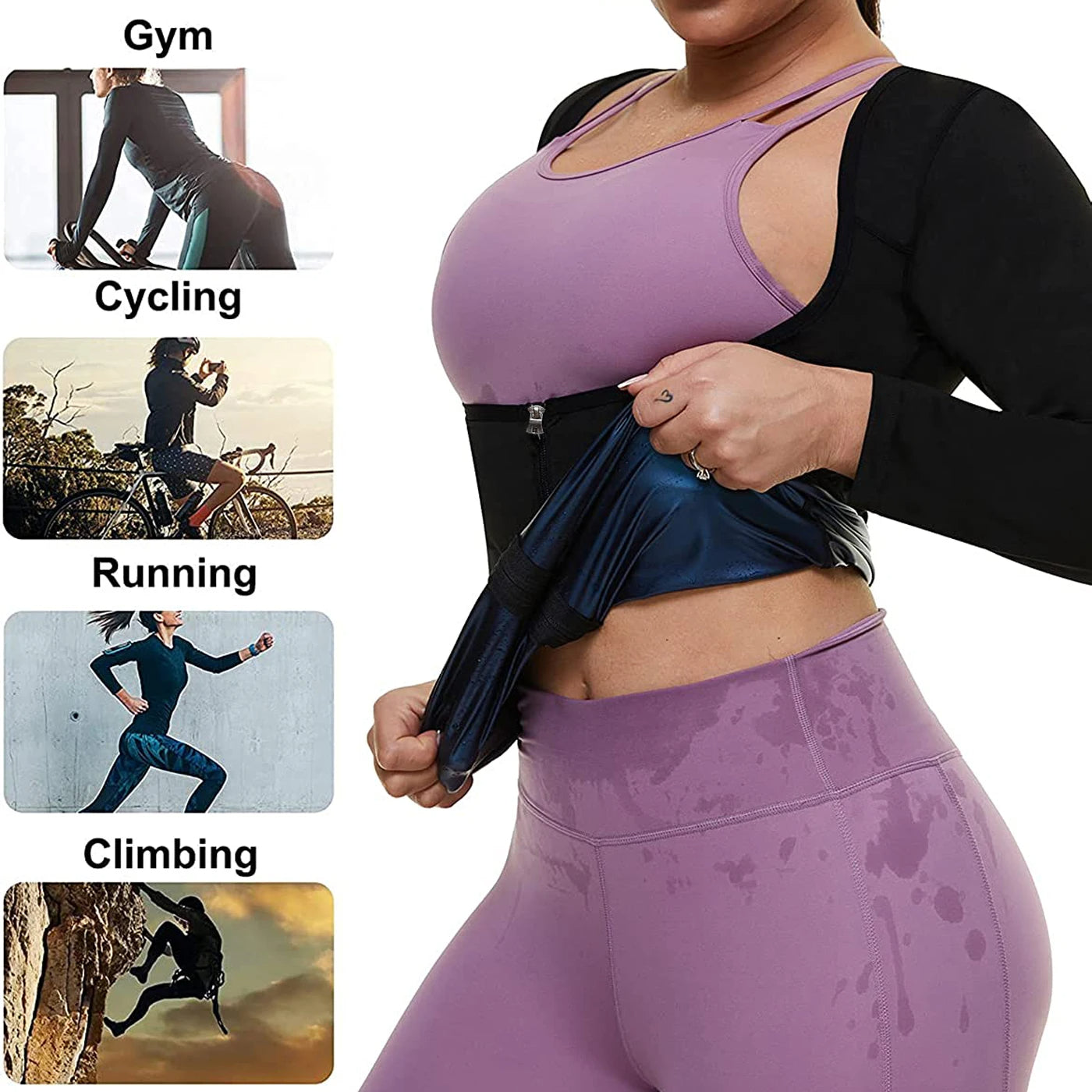Women's Sauna Waist Trainer - Hourglass Sweat Tank Top Shaper with Zipper
