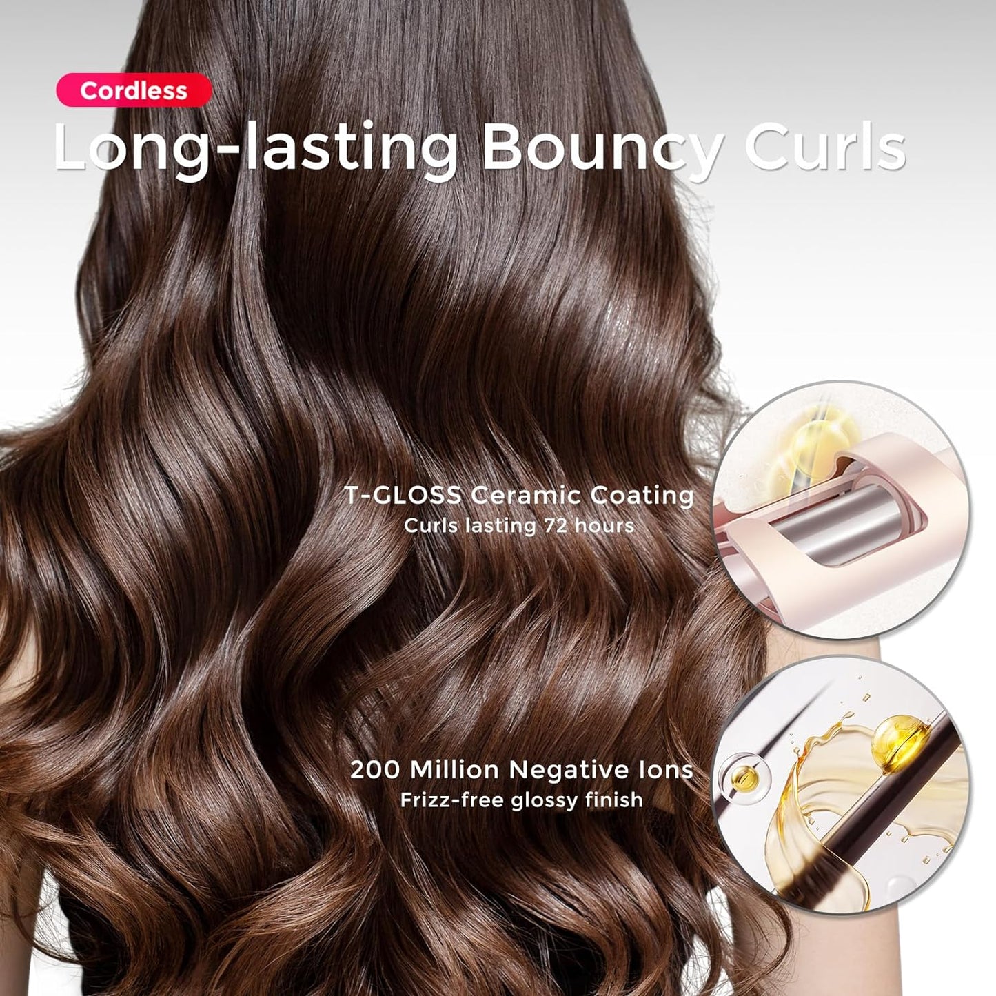 Cordless Rechargeable Hair Curler for Effortless & Tangle-Free Waves