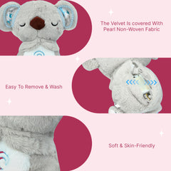 Anxiety Relief Koala Plush Toy with Music, Lights and Rhythmic Breathing Motion