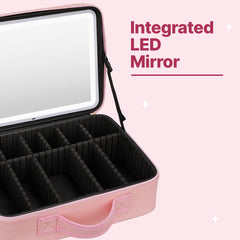 Travel Makeup Case with LED Light & Mirror Portable