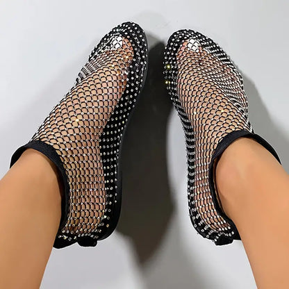 Women's Rhinestone Mesh Sandals