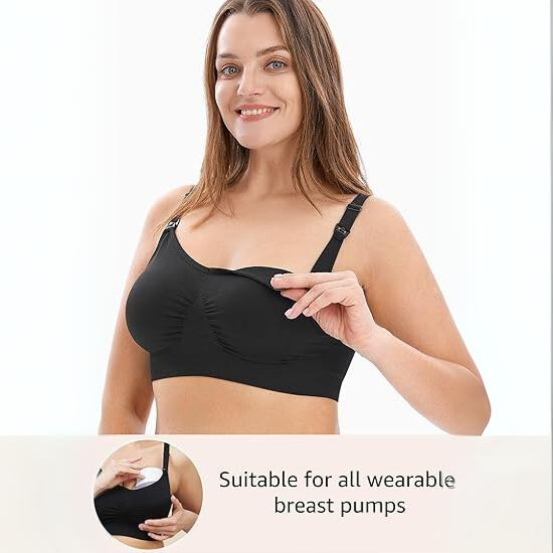 Wire Free Maternity & Nursing Bra - Easy one-hand nursing access