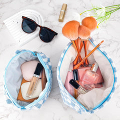 Checkered Cosmetic Bag Set