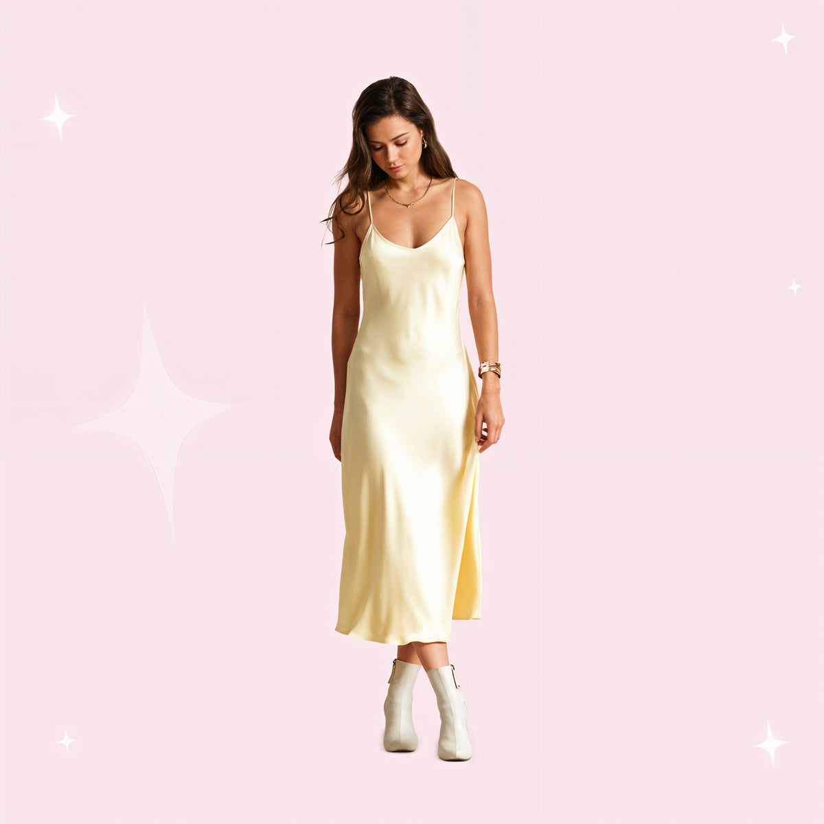 Silk Flowy Nightgown - Nightwear & Dress