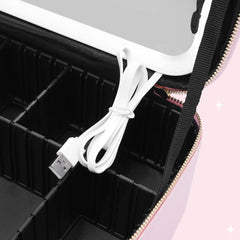 Travel Makeup Case with LED Light & Mirror Portable