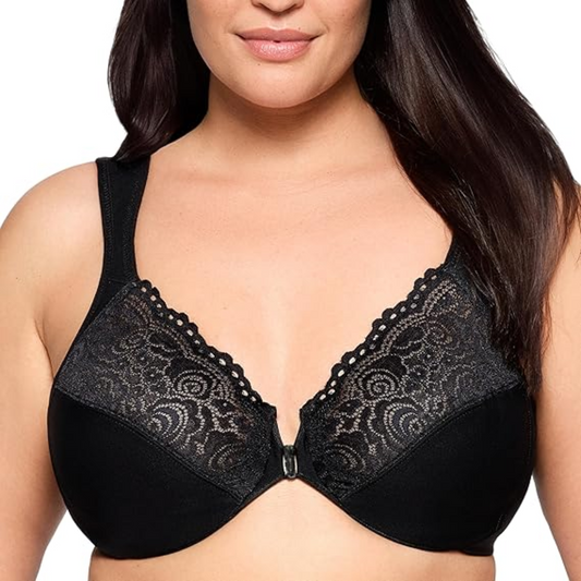 Women’s Front-Closure Underwire Bra – No-poke padded underwire comfort