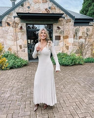 Sleeve Kintted Trending Long Dress