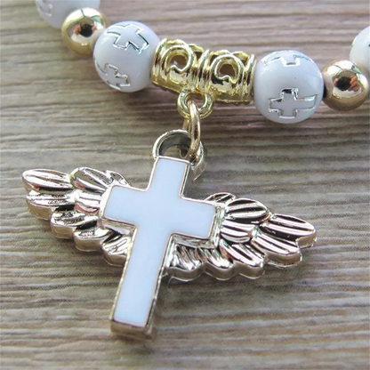 Angel Wing Cross Bracelet