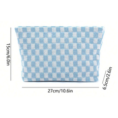 Checkered Cosmetic Bag Set