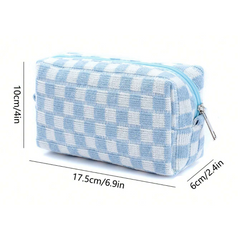 Checkered Cosmetic Bag Set