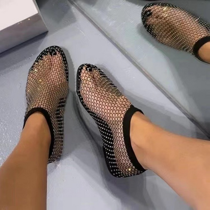 Women's Rhinestone Mesh Sandals