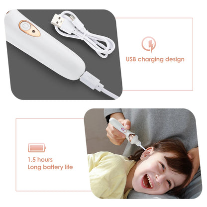 Cordless Ear Wax Remover for Gentle Ear Wax Removal - Safe and Painless Vacuum Cleaner with Spiral