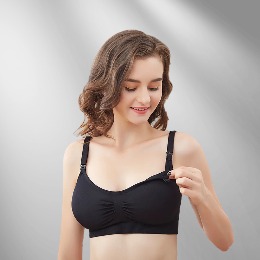 Wire Free Maternity & Nursing Bra - Easy one-hand nursing access