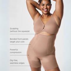 High-Waist Shapewear Shorts - Provides super strong sculpting support