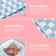 Checkered Cosmetic Bag Set