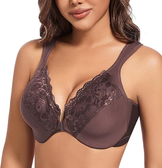 Women’s Front-Closure Underwire Bra – No-poke padded underwire comfort