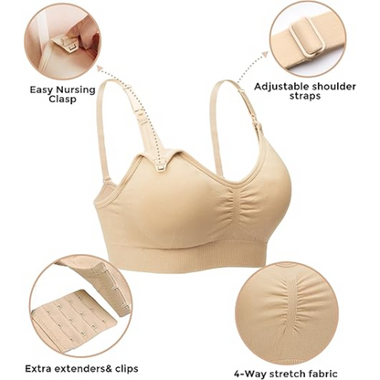 Wire Free Maternity & Nursing Bra - Easy one-hand nursing access