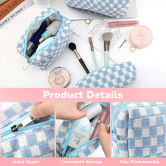 Checkered Cosmetic Bag Set