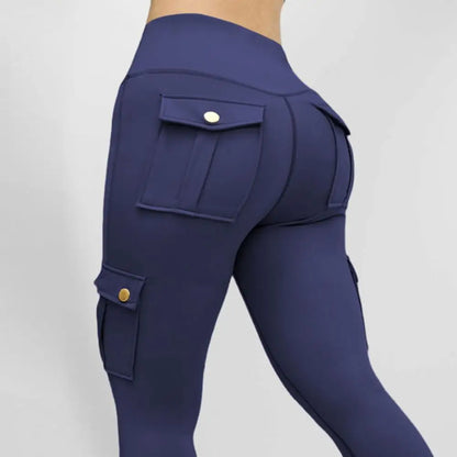 Women High-Waisted Cargo Leggings with Pockets for Yoga, Workout and Daily Wear