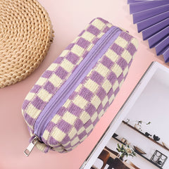 Checkered Cosmetic Bag Set