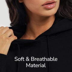Women's Oversized Pullover Hoodie Dress with Long Sleeve & Split Hem