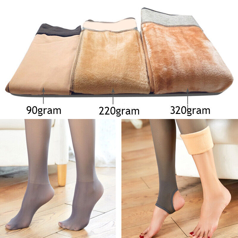 Warm Plush Lined Elastic Tights - Universal Sizing