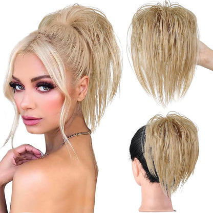 Natural Look Messy Ponytail Hair Extends With Clip