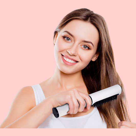 Cordless Hair Straightener Brush with Ceramic Heating