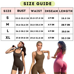 Slim-Fit U-Neck Seamless Romper - Tummy Control Bodycon Bodysuit