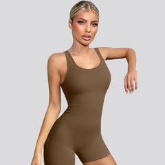 Slim-Fit U-Neck Seamless Romper - Tummy Control Bodycon Bodysuit