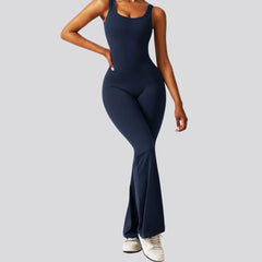 V-Back Flared Jumpsuit