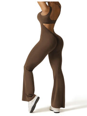 V-Back Flared Jumpsuit