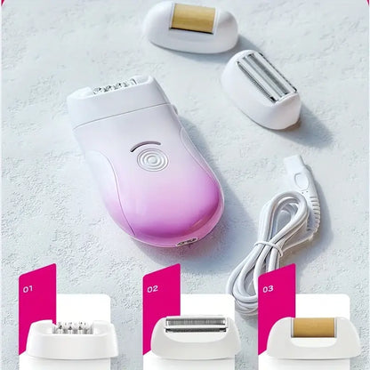 3-in-1 Rechargeable Painless Hair Epilator with Electric Tweezers for Legs and Arms