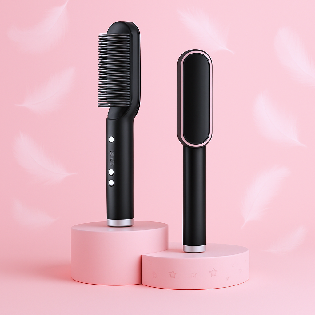 2 in 1 Professional Straightening Brush + Hair Comb