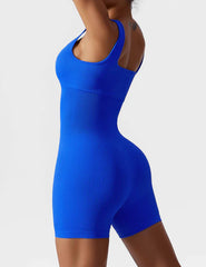 Slim-Fit U-Neck Seamless Romper - Tummy Control Bodycon Bodysuit